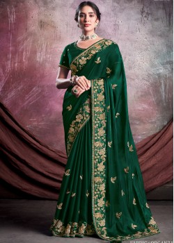 Green Silk Designer Saree 